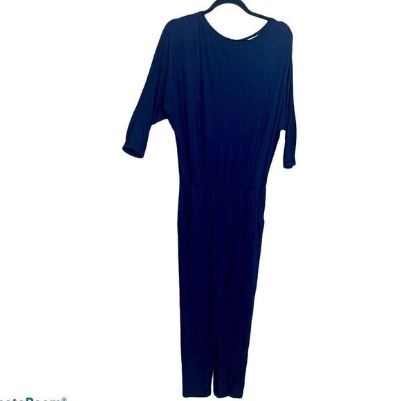 Trina Turk navy jumpsuit with sleeves size medium - Picture 1 of 8